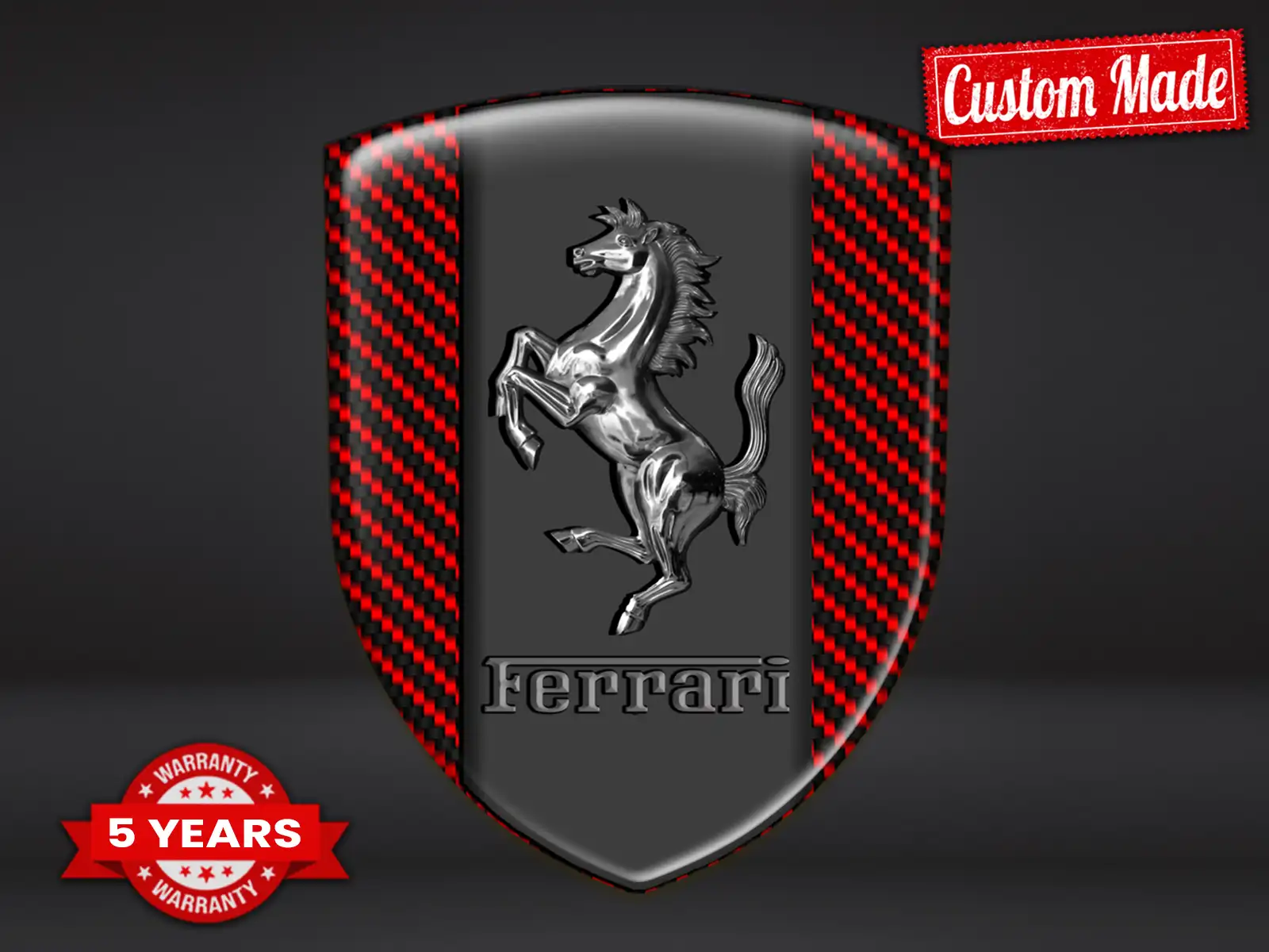 Ferrari Domed Decals Sticker Car Durable Limited Universal